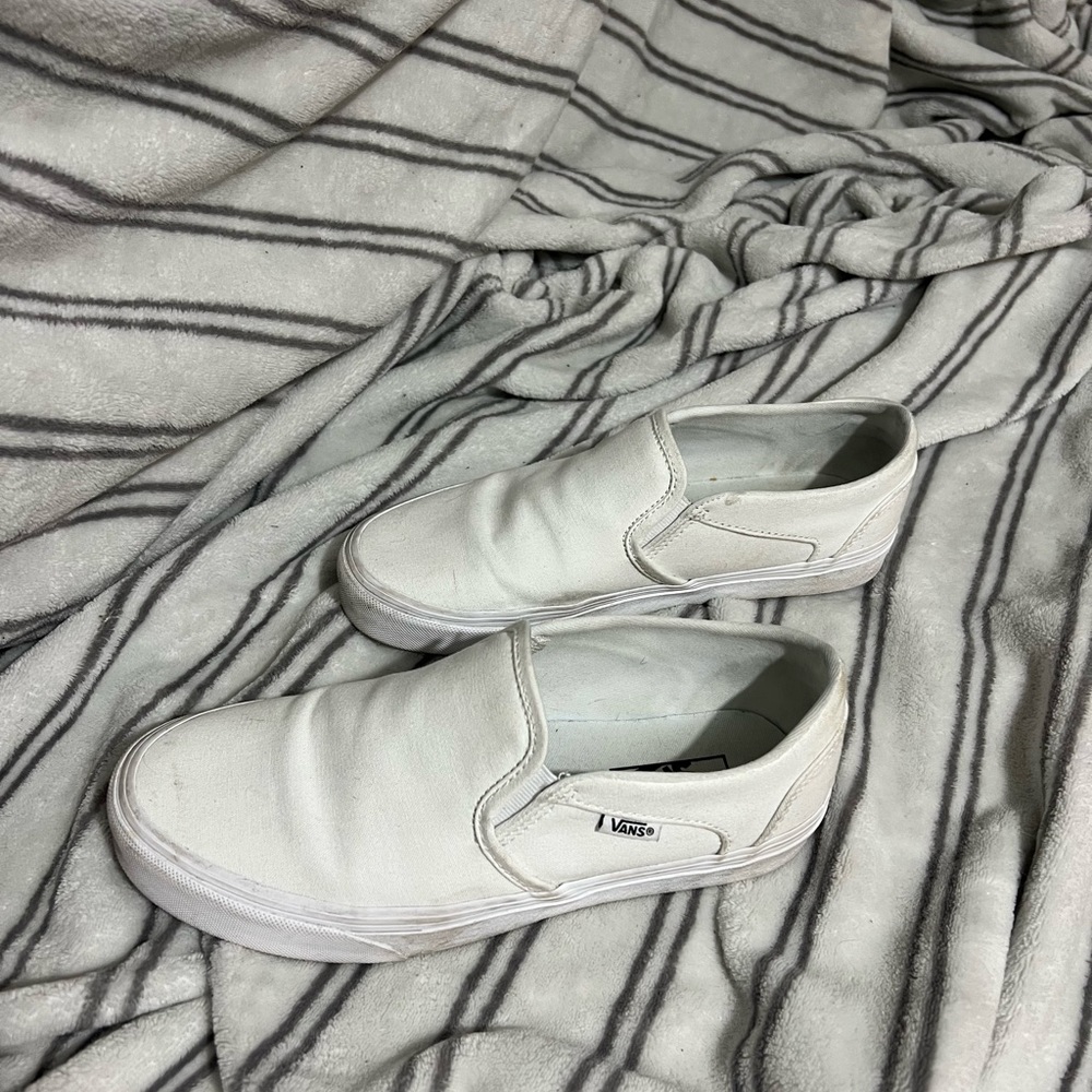 Vans Classic Slip On White Sneakers Skateboard Shoes